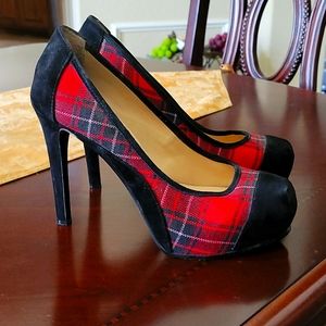 Gianni Bini plaid with black suede shoes
